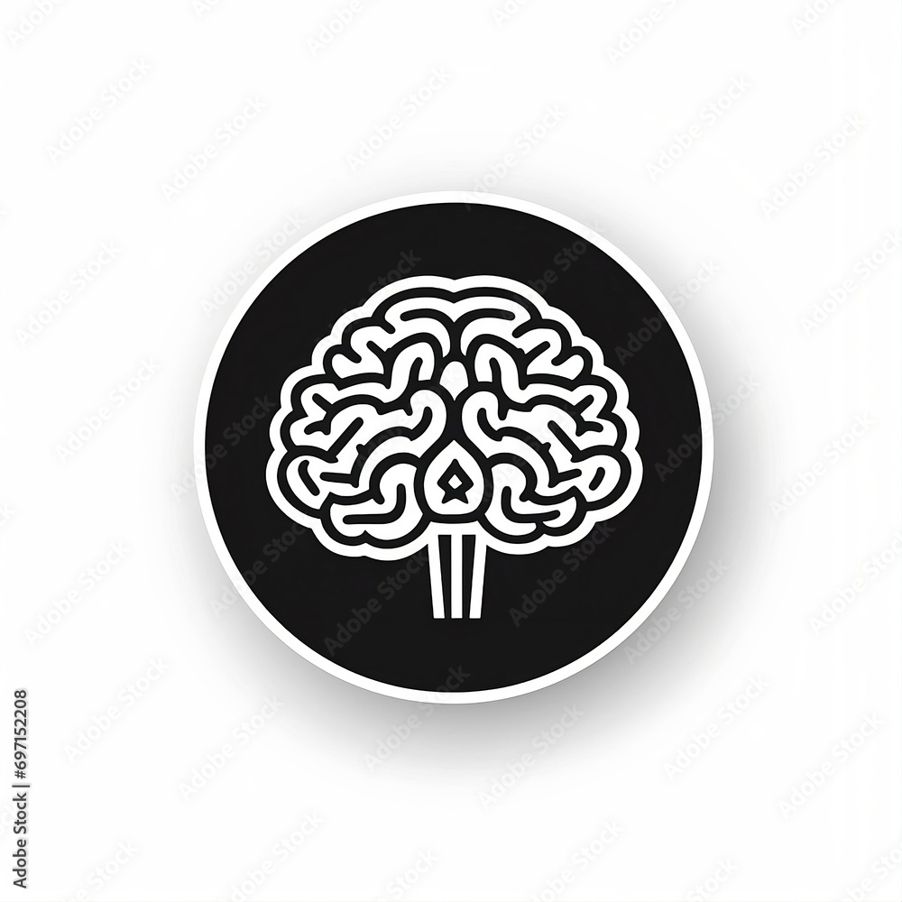 human brain icon on white human brain icon on white