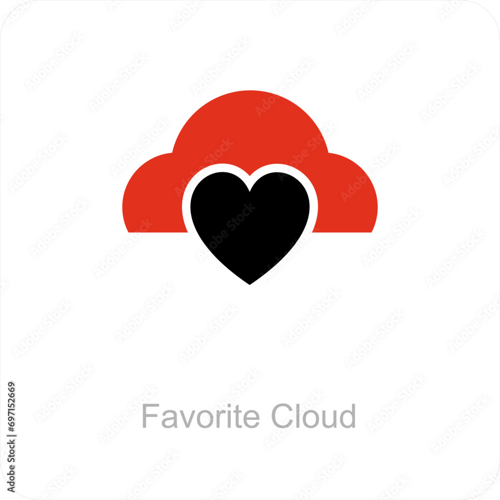 Favorite Cloud and computing icon concept Favorite Cloud and computing icon concept