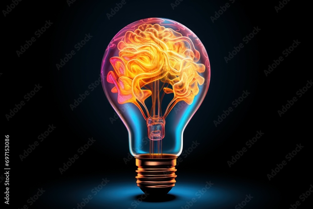 Original Lightbulb brain creative. Think power energy. Generate Ai Original Lightbulb brain creative. Think power energy. Generate Ai