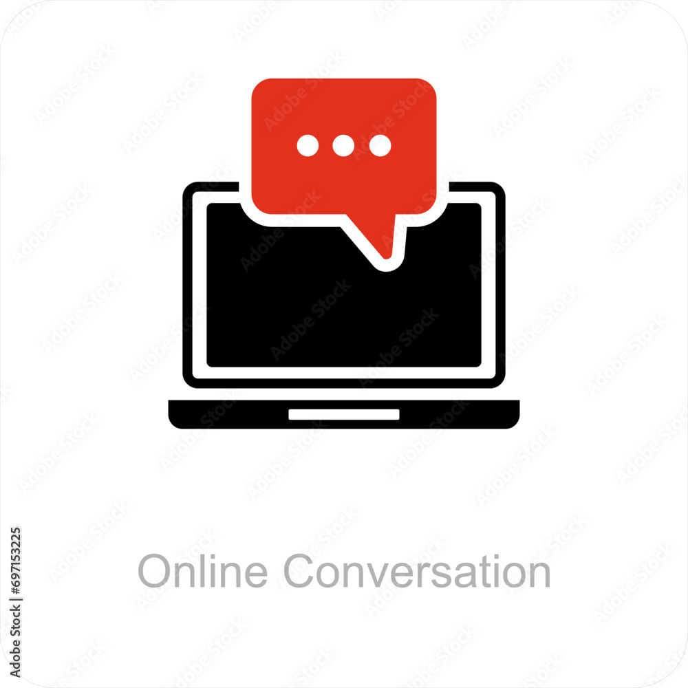 Online Conversation and icon concept Online Conversation and icon concept