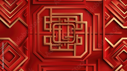 Chinese oriental pattern design. Prosperity lucky colour in red & gold. Chinese Festive celebration mood. Chinese red packet. Chinese New Year.