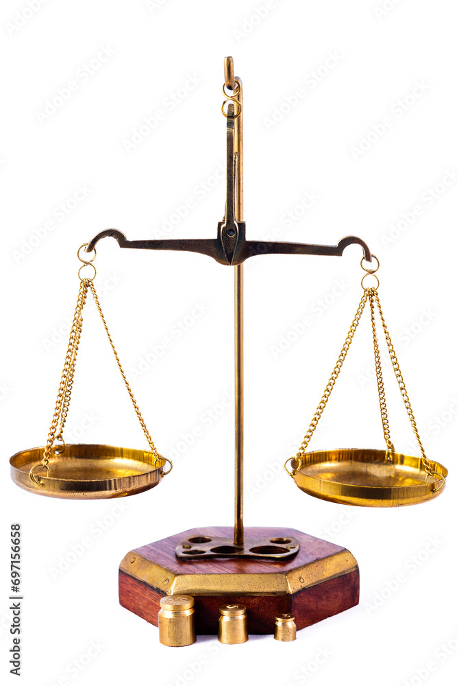 Scales of justice on white background. Scales of justice on white background.