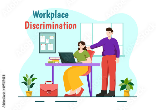Workplace Discrimination Vector Design Illustration of Employee with Sexual Harassment and Disabled Person for Equal Employment Opportunity