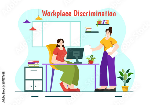 Workplace Discrimination Vector Design Illustration of Employee with Sexual Harassment and Disabled Person for Equal Employment Opportunity