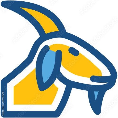 Wild Goat Line Vector Icon