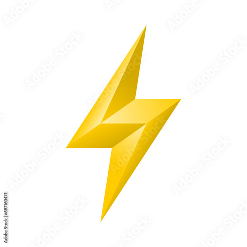 Yellow electric thunder bolt power icon vector design