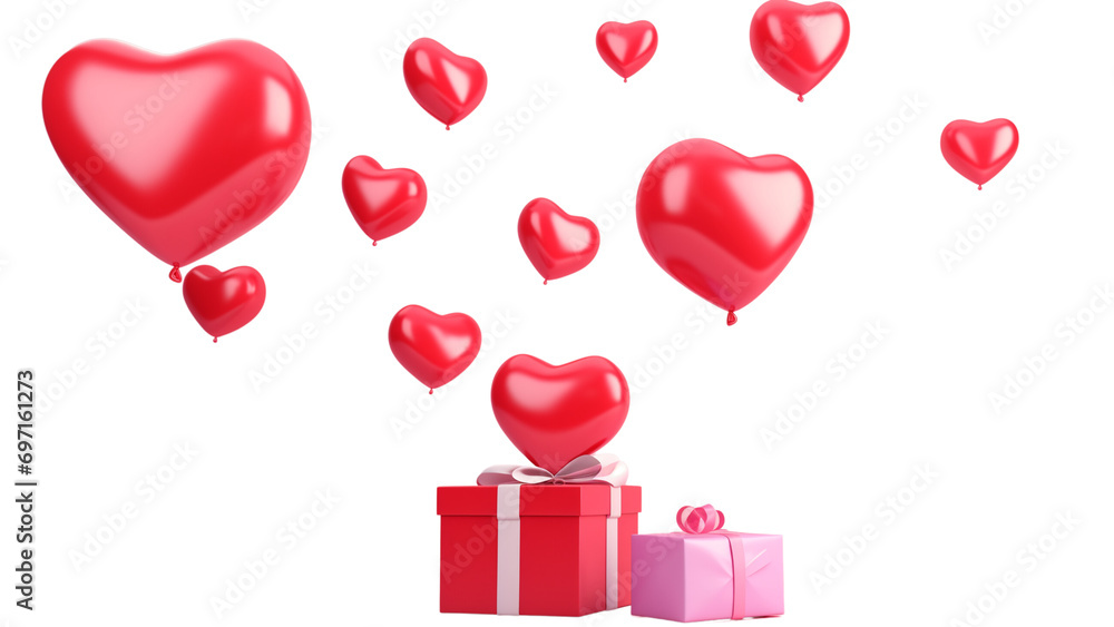 Red Hearts Flying Out of a Gift Box Red Hearts Flying Out of a Gift Box
