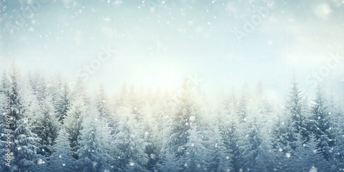 Wallpaper Mural snow falling in the forest Torontodigital.ca