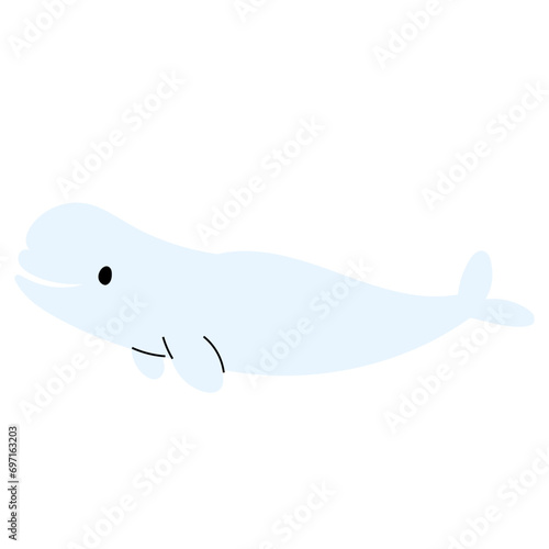 hand drawn beluga whale