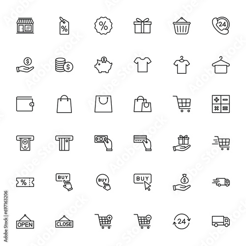 ecommerce icons collection, ecommerce icon set vector, shopping icon set for web, computer and mobile app
