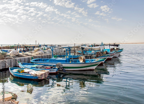 A Fishing Port with Small Fishing Boats in Southern Medenine  Tunisia