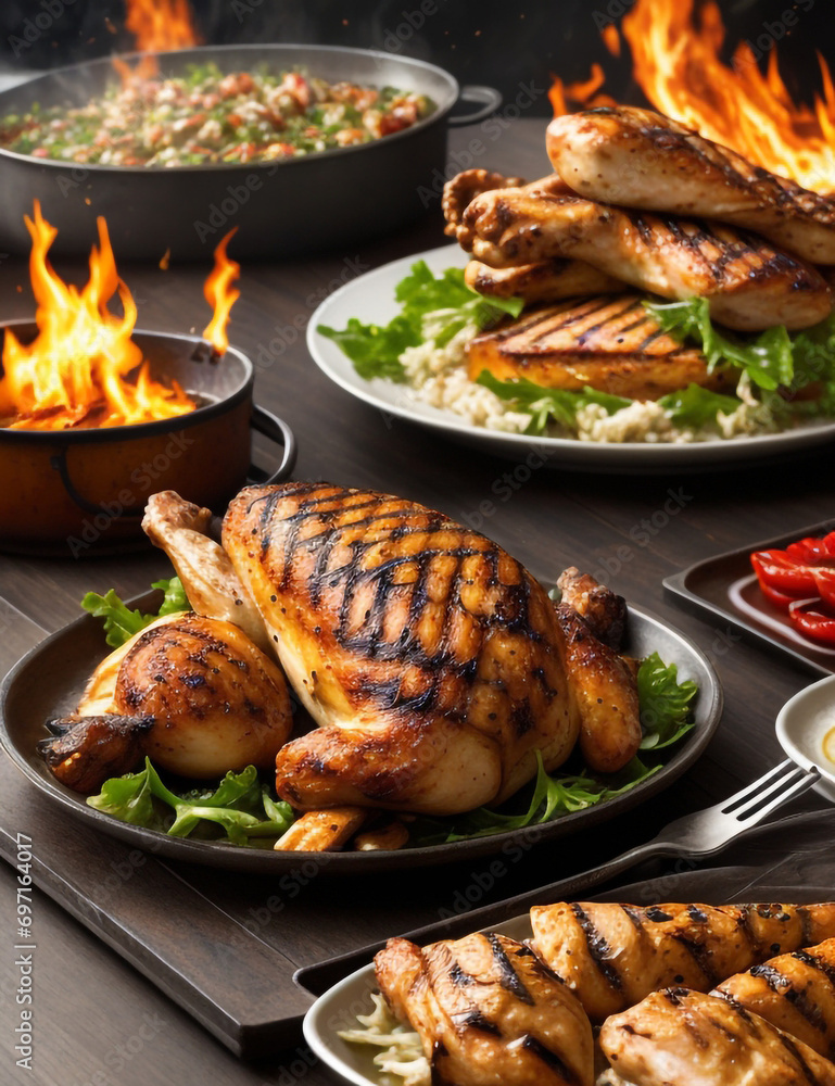 Fototapeta premium grilled chicken wings