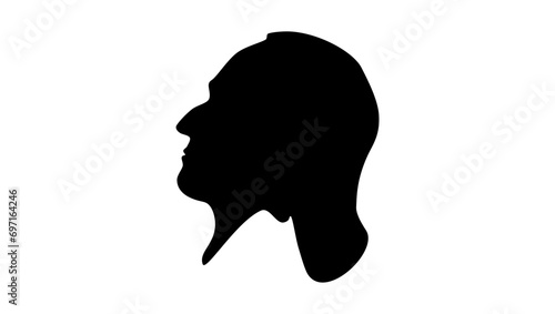 Theodor Mommsen, black isolated silhouette