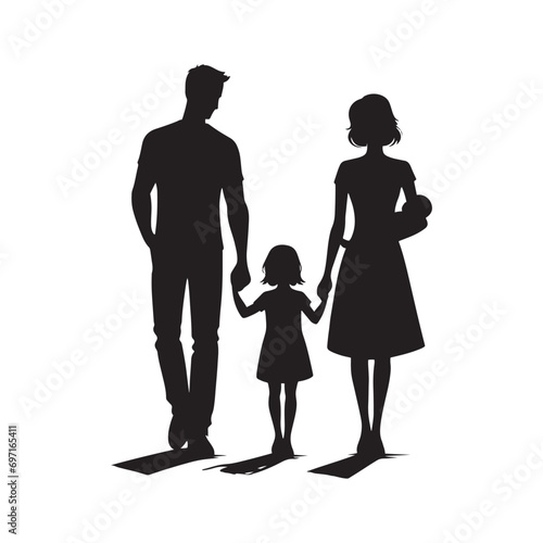 Minimal Contours of Kinship - Family Silhouette in Pure Artistic Form 