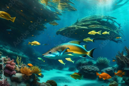 coral reef and fish Generated with AI. © dreak