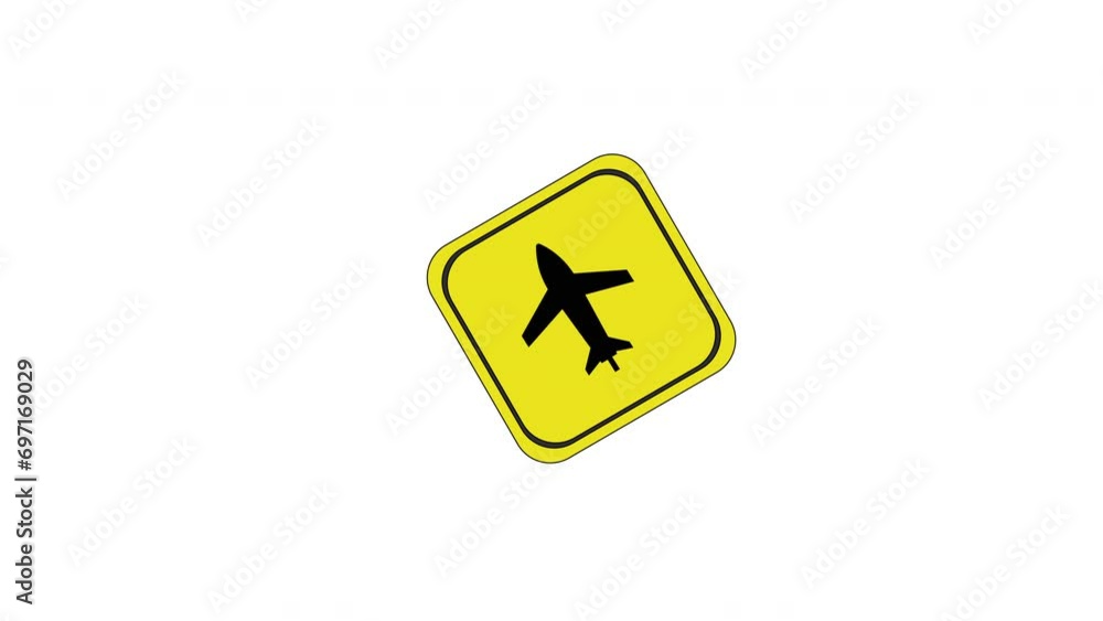 animated video of flight path traffic sign icons animated video of flight path traffic sign icons