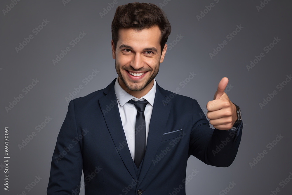 young smiling man in formal wear pointing with finger on you young smiling man in formal wear pointing with finger on you