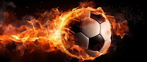 Fire soccer ball background