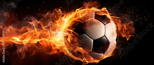 Fire soccer ball background photo
