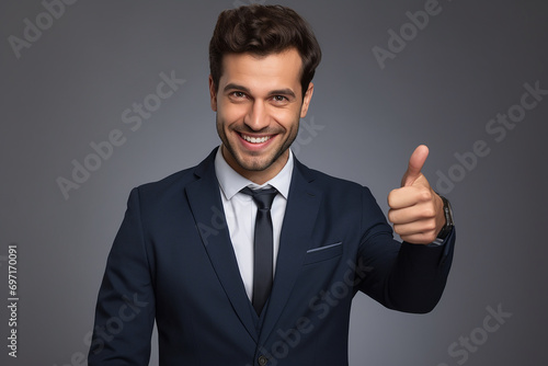 young smiling man in formal wear pointing with finger on you