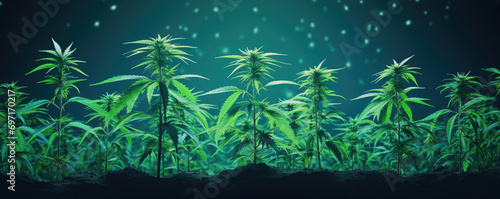Marijuana plant grow in greenhouse. Fresh mrihuana for medicine bussiness.