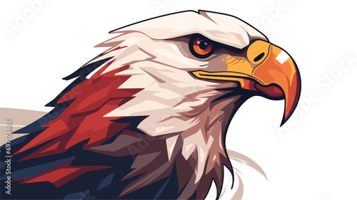  Close up, eagle's head beak. Vector illustration 