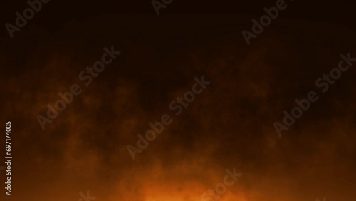 fire Color focus overlay blur light passing into fire Smoke slowly floating in Steam moving Loop on a black background, Seamless loop 4K footage for editing assets, Smoke