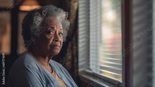 Senior african american woman in a nursing home  photo