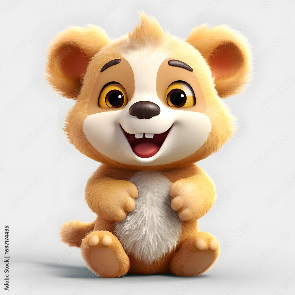 Fototapeta premium Adorable Teddy Bear with Fluffy Feathers