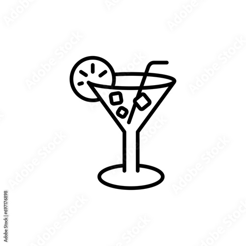 Fresh cocktail icons, drink minimalist vector illustration ,simple transparent graphic element .Isolated on white background