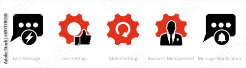 A set of 5 Contact icons as fast message, like settings, global setting