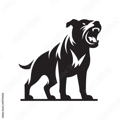 A Vibrant Illustration: Silhouette of Barking Dog, Capturing the Energy of Canine Vocal Expression
