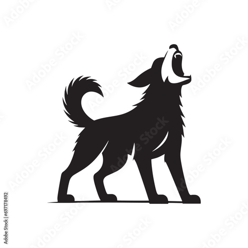Dynamic Barking Dog Silhouette - A Bold Representation of Vocalization in Canine Form 