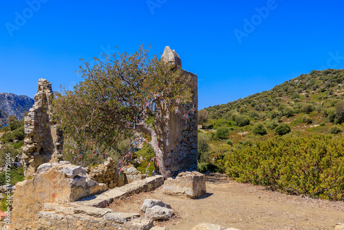 Antique ruins of an ancient city. Background with selective focus and copy space