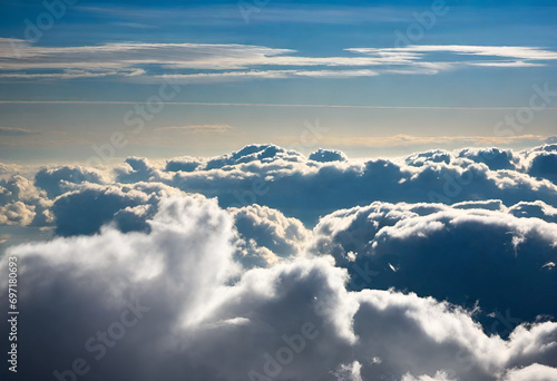 white clouds on blue sky in minimal style