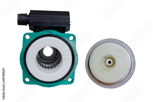 heating water circulation pump, circulation pump for water and boiler heating systems isolated on a white background