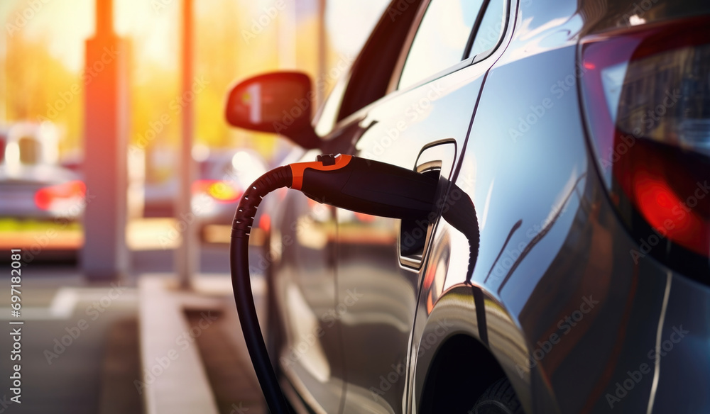 Staff refill gas oil at gas stations. Cars are filled with gasoline using gas station pumps