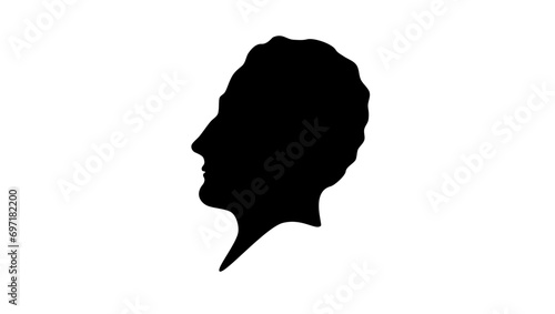 Philipp Jakob Siebenpfeiffer, black isolated silhouette