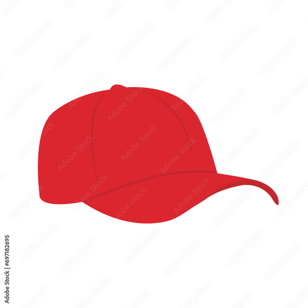 Fototapeta premium Set of baseball caps, front, back and side view. Vector illustration