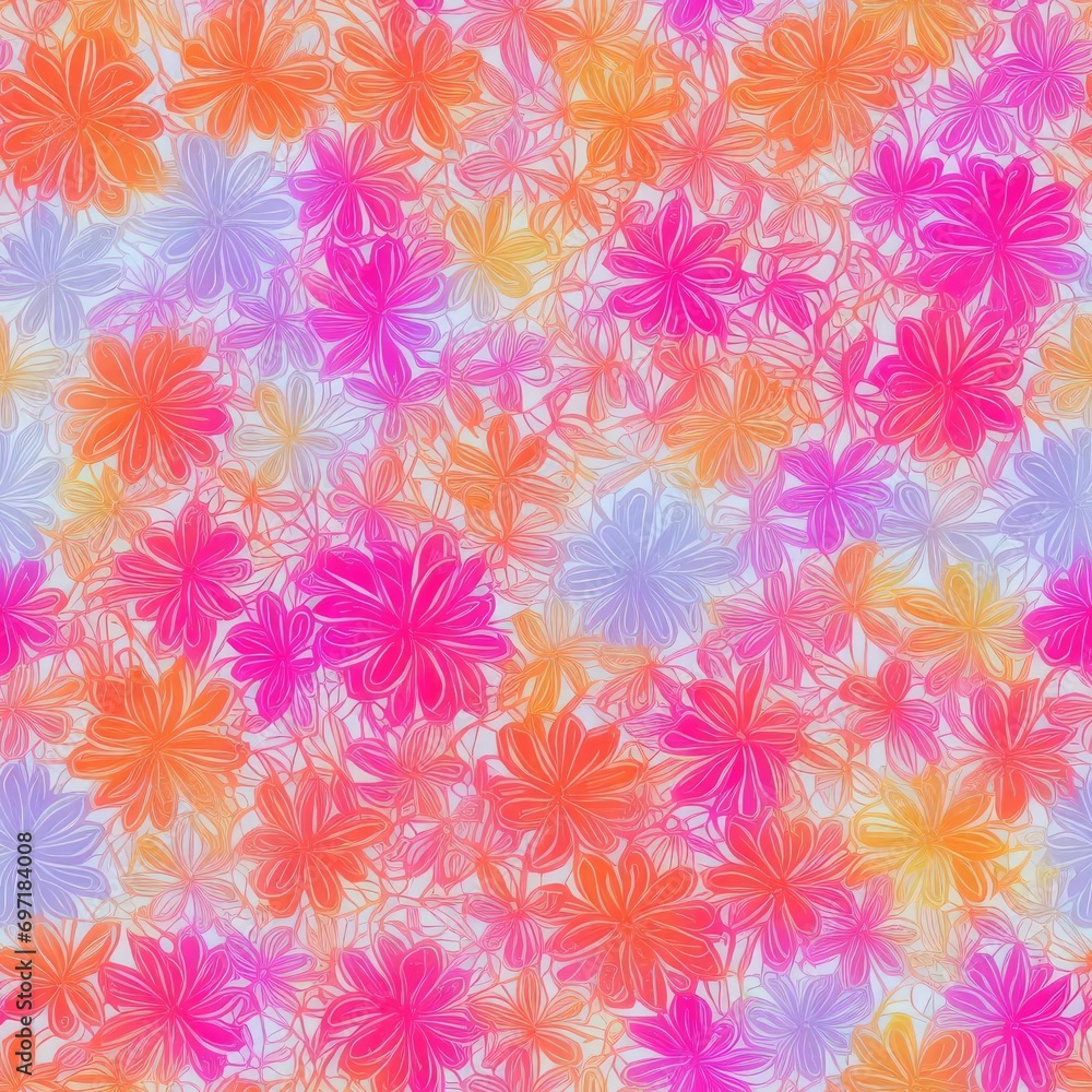 Abstract seamless pattern. Exotic flowers. AI generated Abstract seamless pattern. Exotic flowers. AI generated