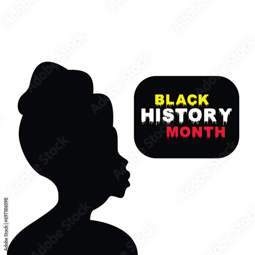 February is National Black History Month. Holiday concept. Template for background, banner, card, poster with text inscription. Vector EPS10 illustration