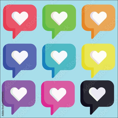Callout Hearts with different colors