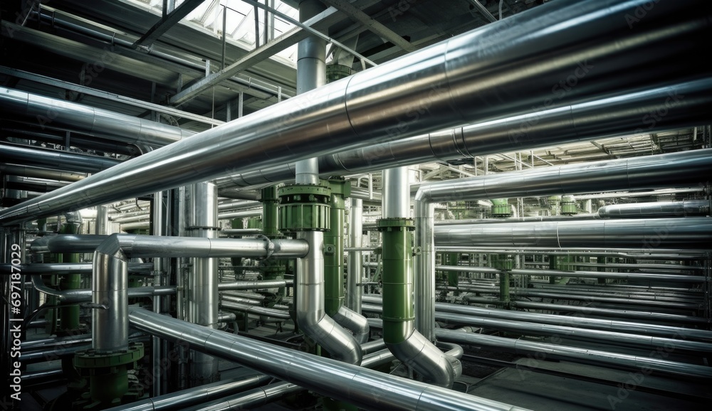 Installation of stainless steel pipe lines in an industry Installation of stainless steel pipe lines in an industry
