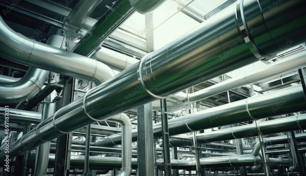 Installation of stainless steel pipe lines in an industry Installation of stainless steel pipe lines in an industry