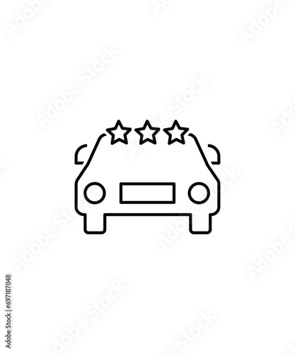 3 star car icon, vector best line icon.