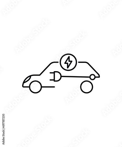 electric car icon, vector best line icon.