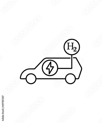 hydrogen car icon, vector best line icon.