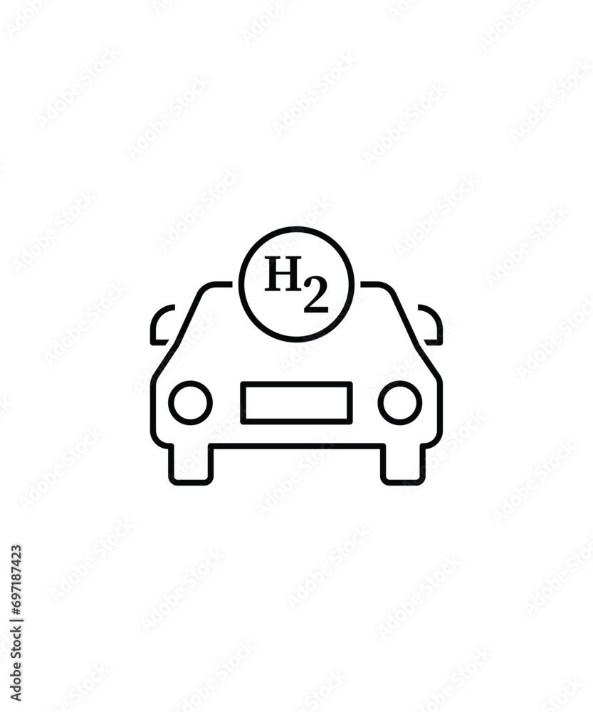 hydrogen car icon, vector best line icon. hydrogen car icon, vector best line icon.