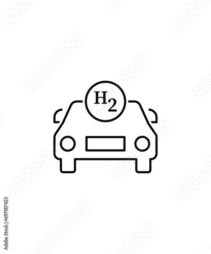 hydrogen car icon, vector best line icon.