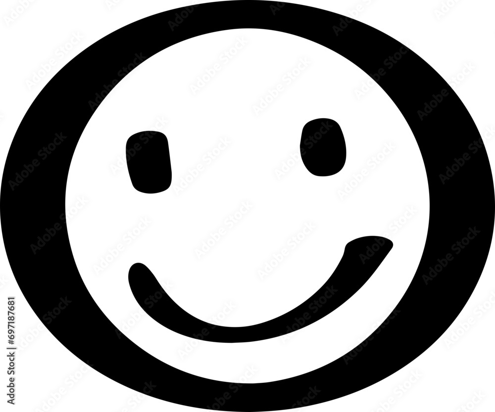 Fototapeta premium Doodle illustration svg smile emoji style hand drawn 